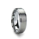 6mm brushed raised center men’s titanium wedding ring with polished step edges