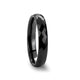 4 mm black ceramic faceted men's ring