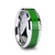 10 mm tungsten carbide ring with an emerald green carbon fiber inlay