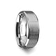 8 mm brushed titanium ring with polished beveled edges