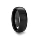 8 mm domed ceramic wedding band with a brushed finish