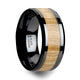 10 mm ceramic ring with an ash wood inlay and polished beveled edges