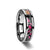 8 mm tungsten wedding band with a pink and orange tree camo inlay