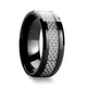 8 mm black ceramic ring with a white carbon fiber inlay