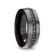 gunmetal tungsten ring with black sapphires