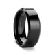 black titanium polished ring with beveled edges