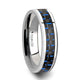 4 mm black and blue carbon fiber inlaid tungsten ring